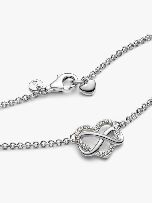 Sparkling Infinity Heart Collier necklace S925 Sterling Silver