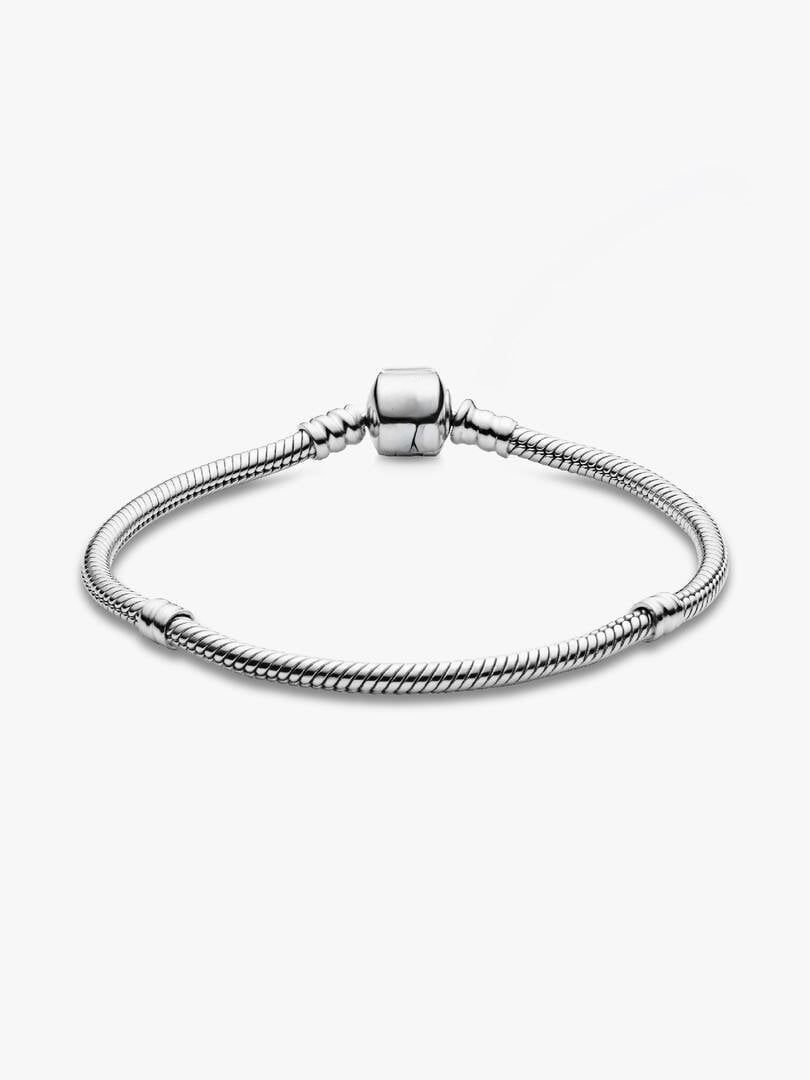 Barrel Clasp Snake Chain Bracelet Sterling Silver S925 Hallmarked Bracelet | Gift for Her