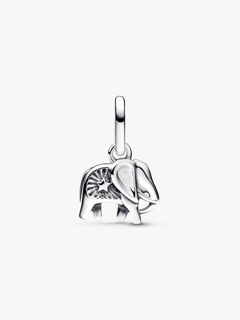 Turquoise Coloured Elephant Mini Dangle Charm S925 Sterling Silver