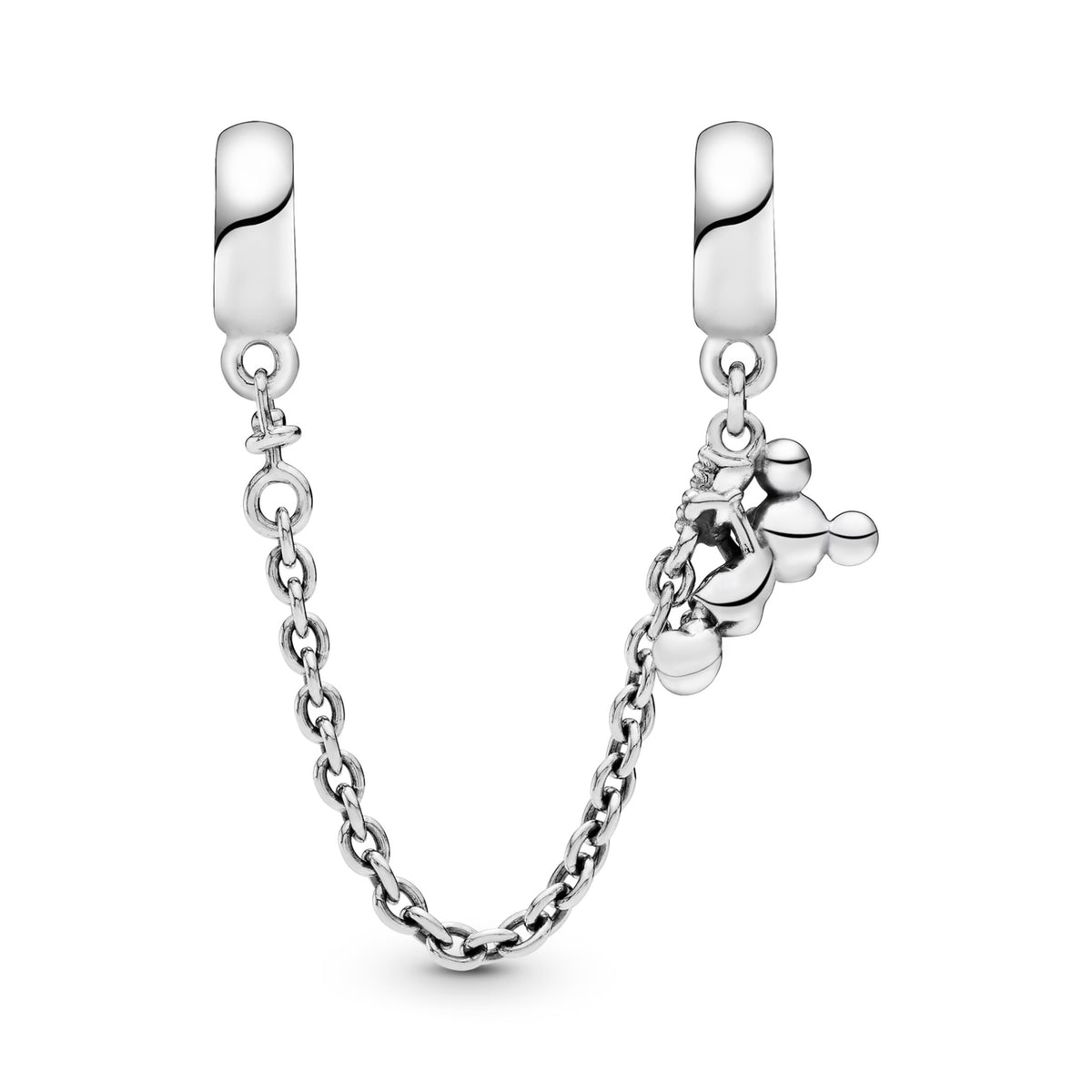 Disney Climbing Mickey Safety Chain Charm S925 Sterling Silver