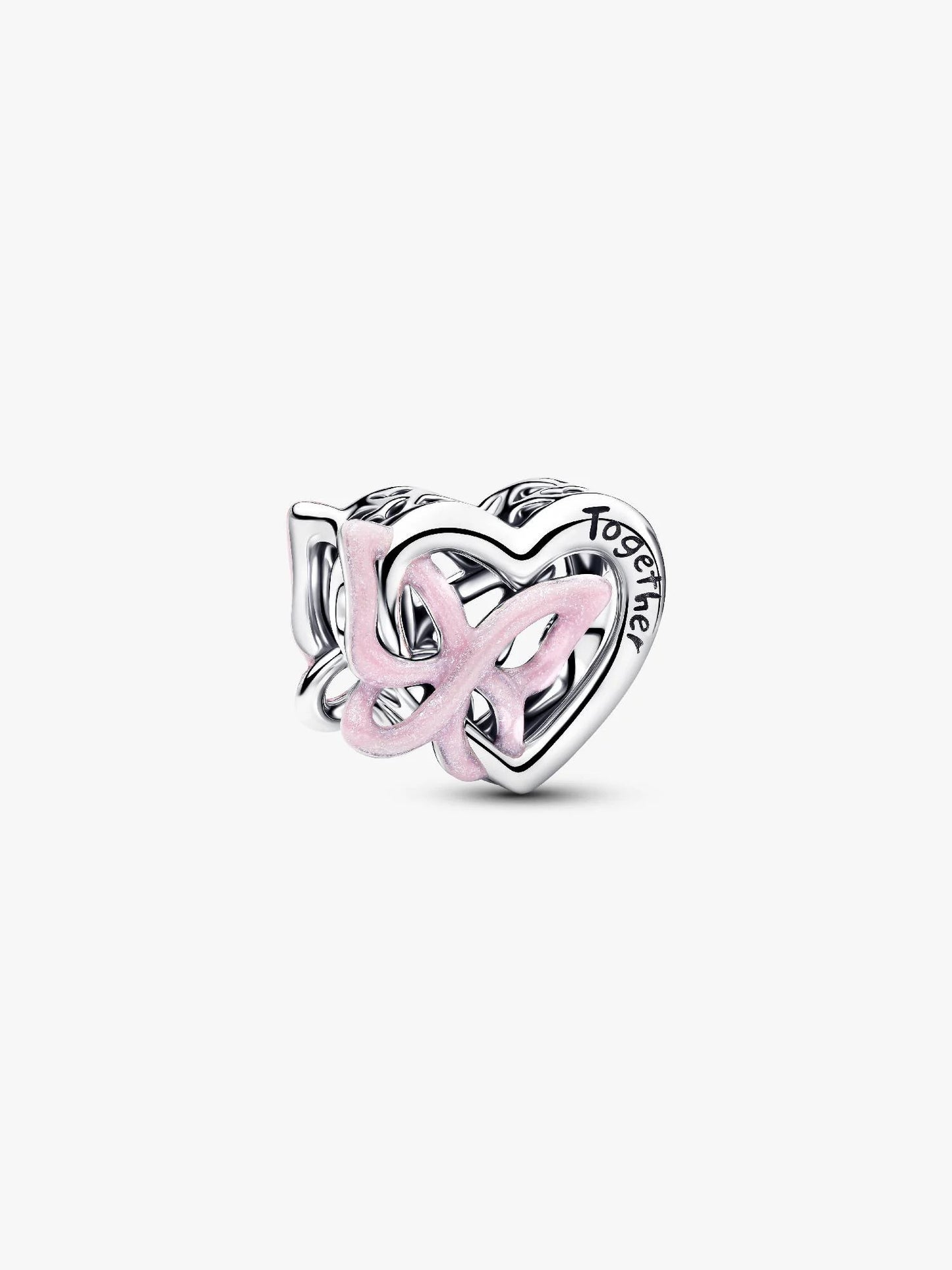 Entwined Heart & Butterfly Charm Sterling Silver S925 — Gift for Her | Pandora Compatible Bracelet Charm