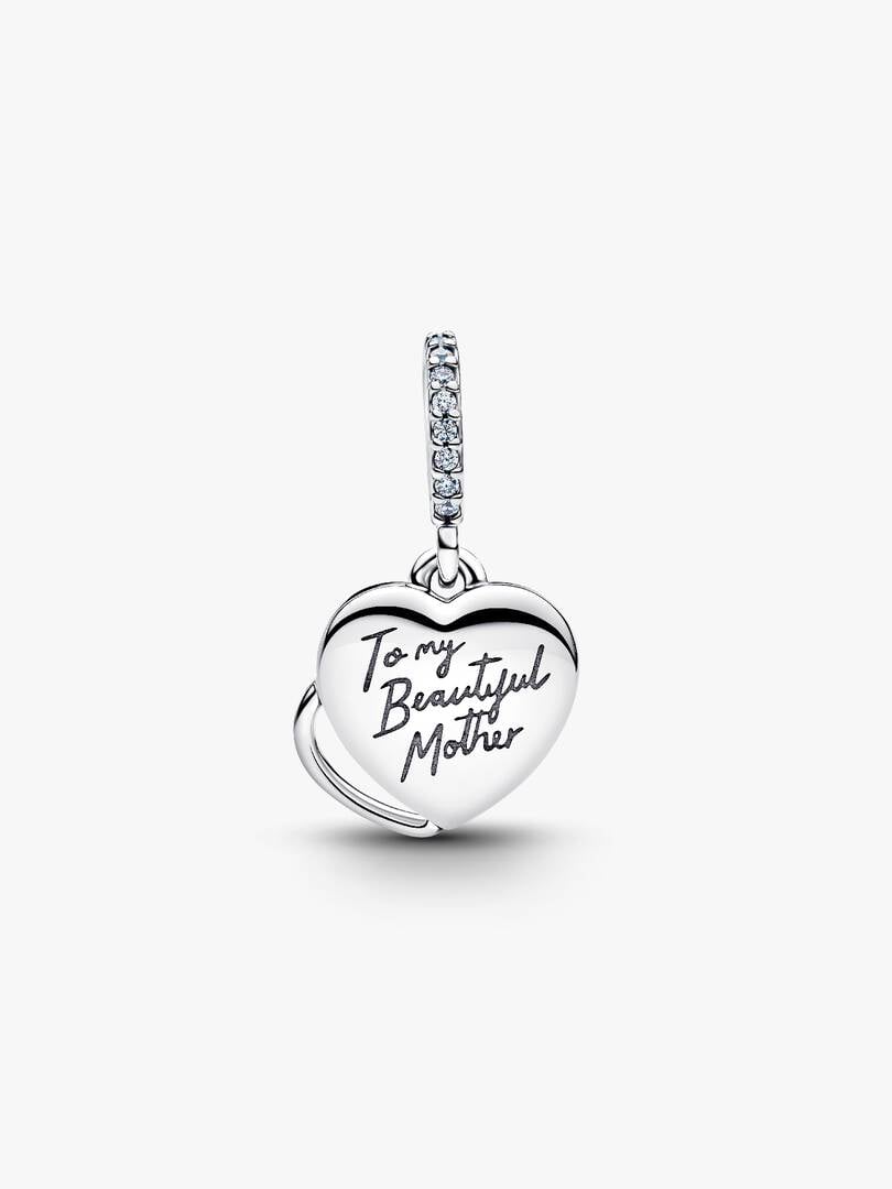 Beautiful Mother Double Dangle Charm Sterling Silver S925 Hallmarked Bracelet Charm | Gift for Her