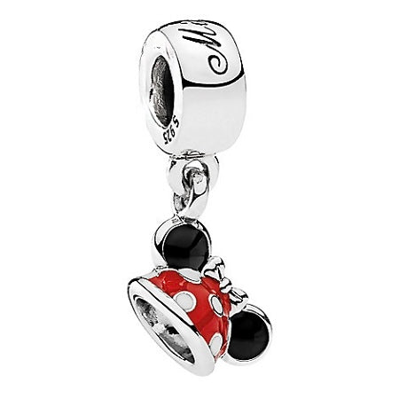 Disney Minnie Mouse Ear Hat Dangle Charm S925 Sterling Silver