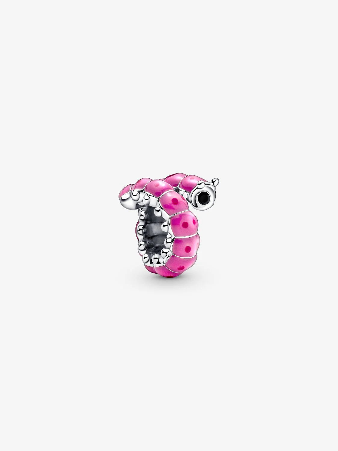 Cute Curled Caterpillar Hallmarked S925 Sterling Silver Charm — Animal Jewellery Gift for Him or Her | Charm Bracelet Compatible