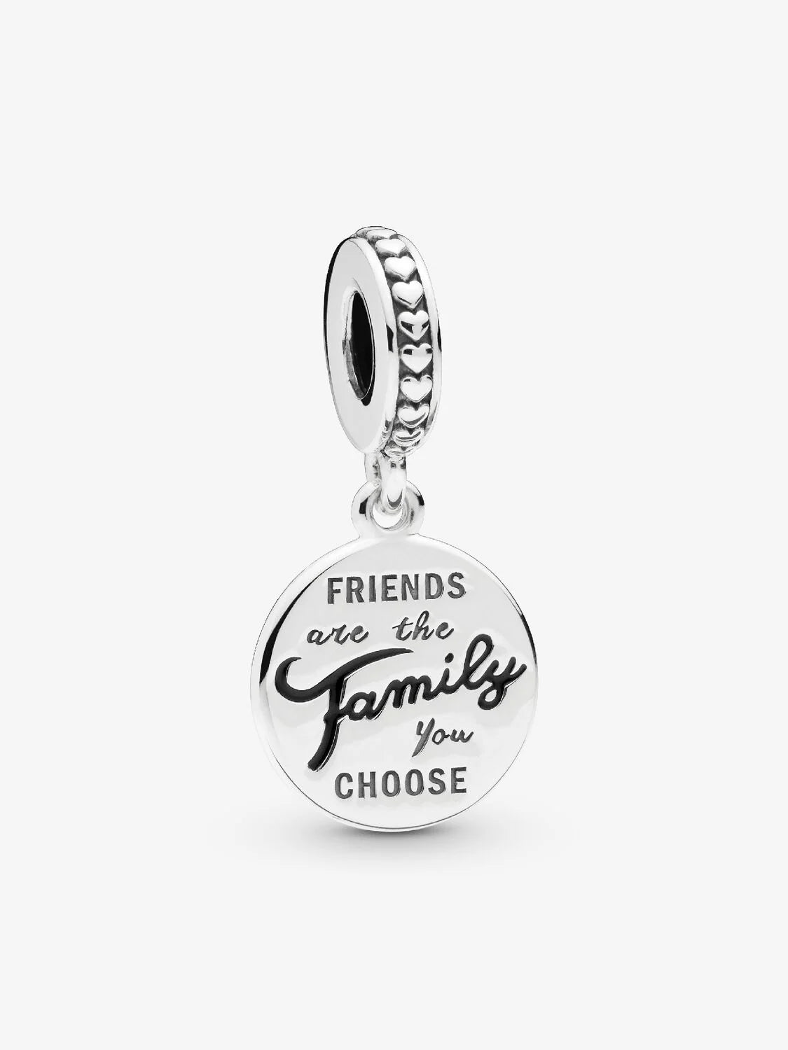 Friends Are Family Dangle Charm Hallmarked S925 Sterling Silver