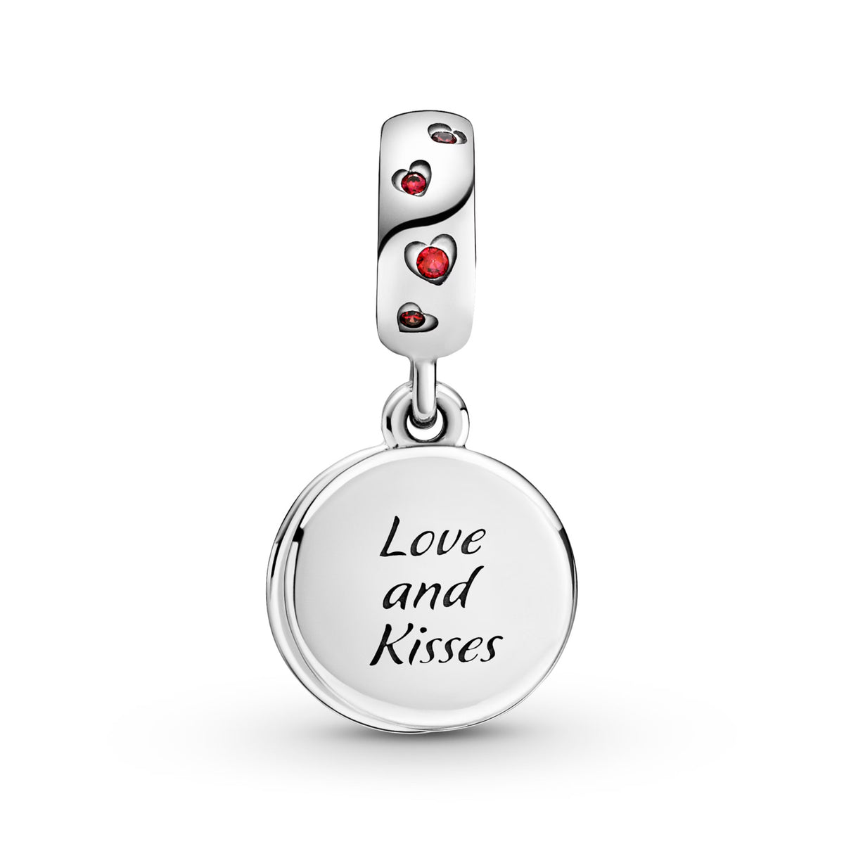Disney Mickey and Minnie Mouse Love and Kisses Dangle Charm S925 Sterling Silver