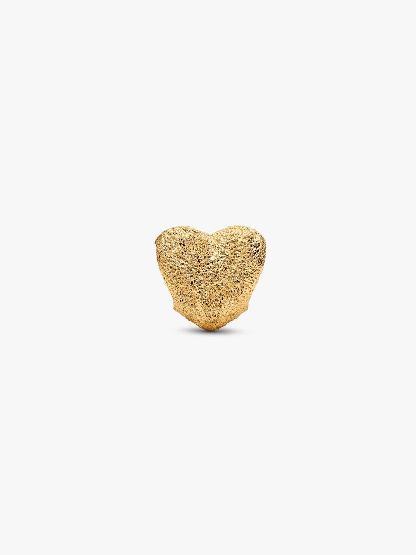 Textured Heart Mini Charm S925 Sterling Silver