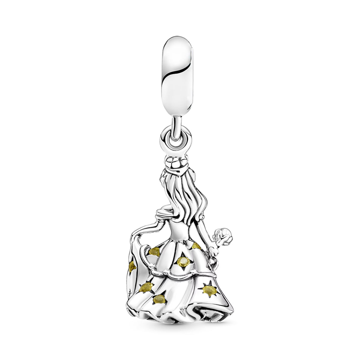 Disney Beauty & the Beast Belle Dancing Dangle Charm S925 Sterling Silver