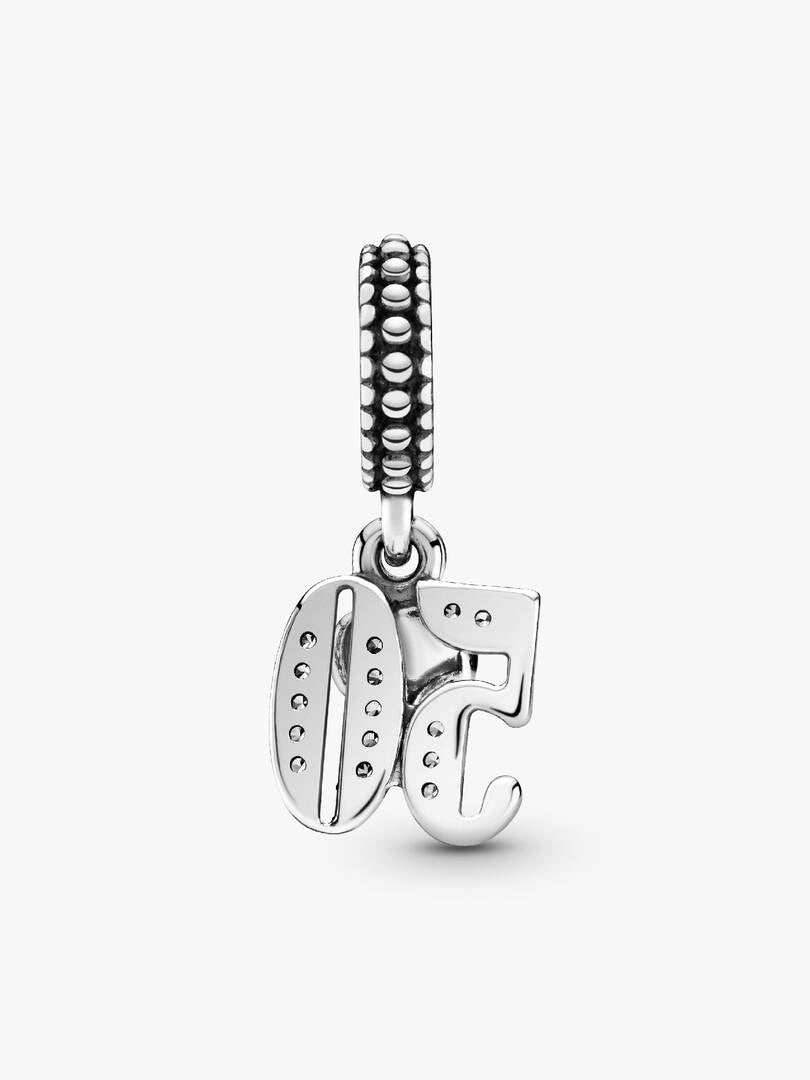 50th Birthday Dangle Charm Hallmarked S925 Sterling Silver | Golden Milestone Jewellery Gift for Her | S925 Hallmarked Bracelet Charm