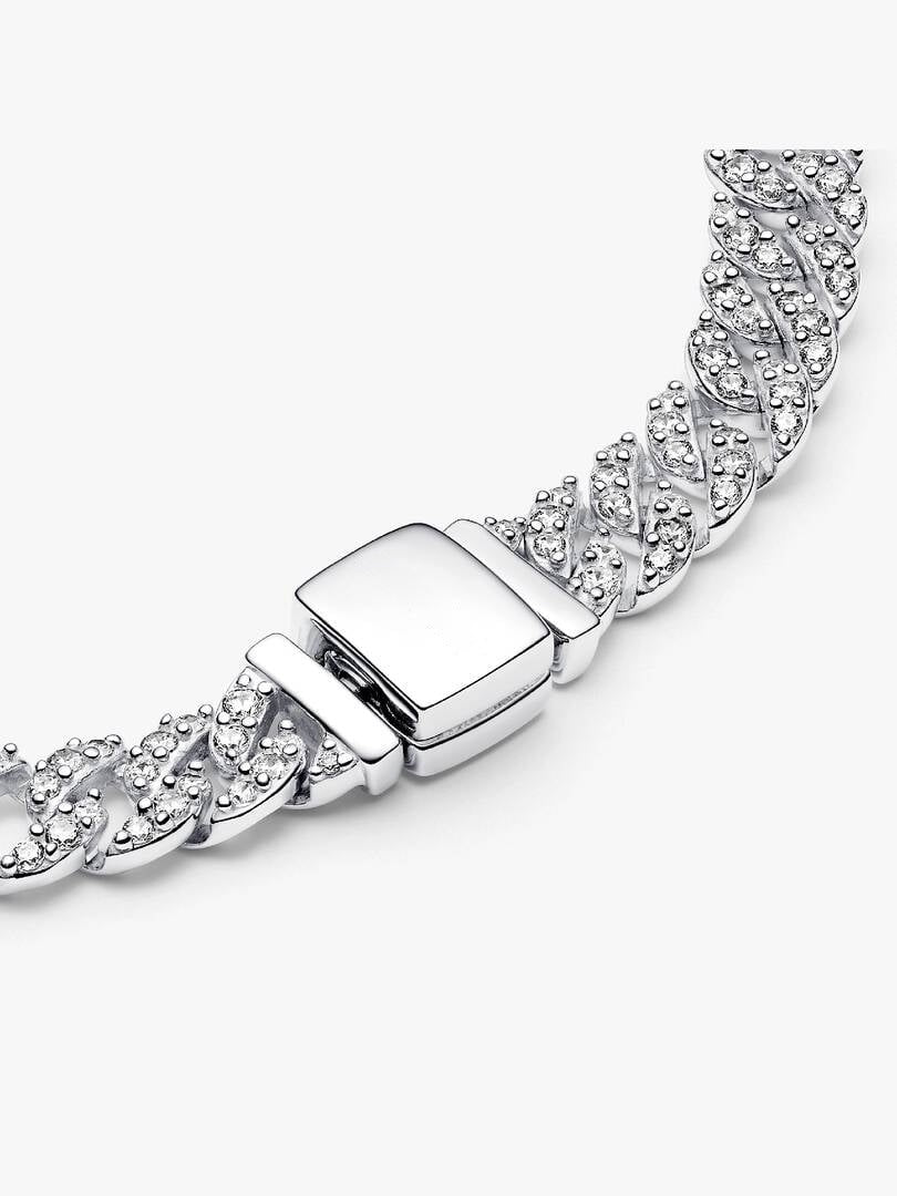 Timeless Pave Chain Bracelet featuring sparkling cubic zirconia stones Sterling Silver S925 Hallmarked Bracelet | Gift for Her
