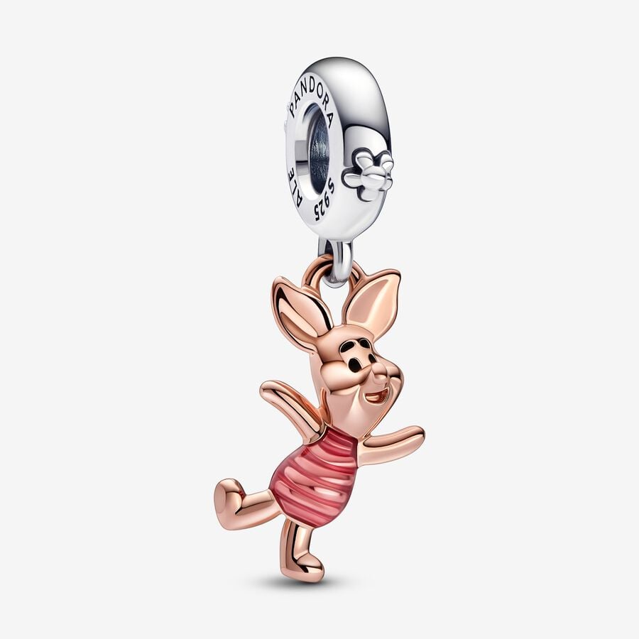 Winnie the Pooh Piglet Dangle Charm Hallmarked S925 Sterling Silver