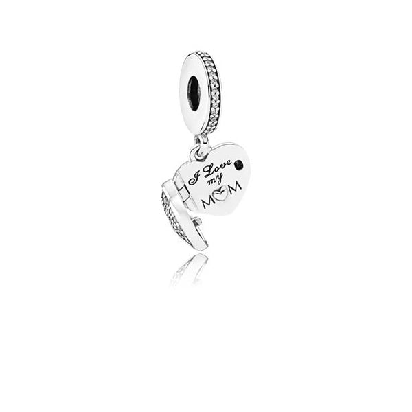 I Love My Mum Dangle Charm S925 Sterling Silver