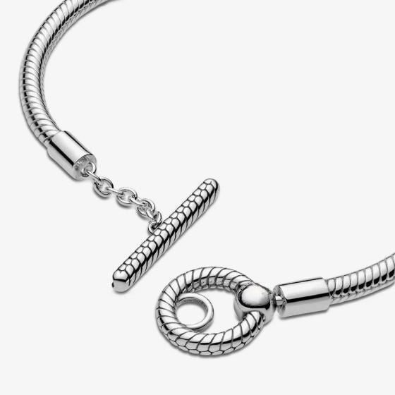 T-Bar Snake Chain Bracelet Sterling Silver S925 Hallmarked Bracelet | Gift for Her