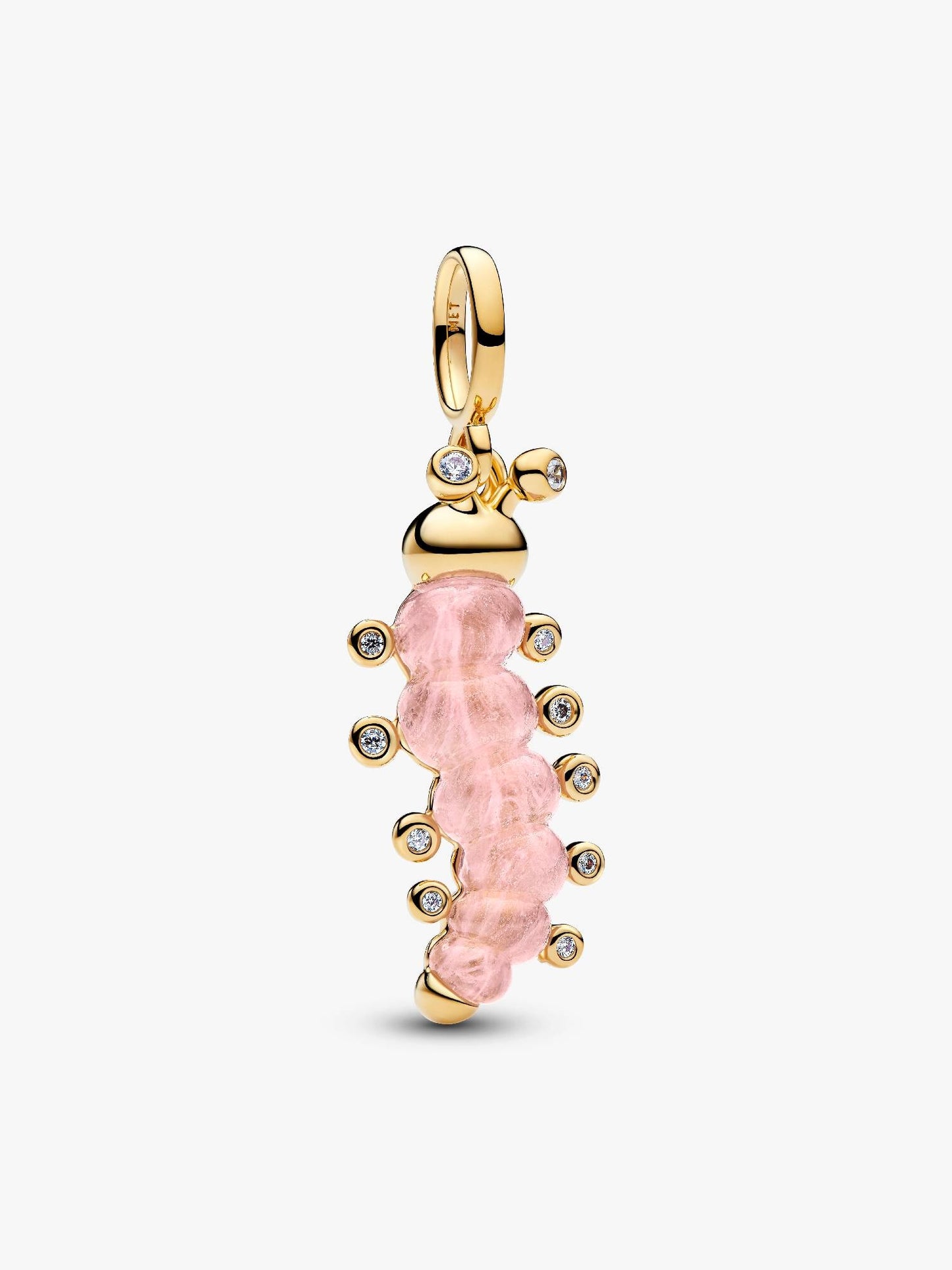 Pink Caterpillar Charm Sterling Silver S925 Hallmarked Bracelet Charm | Gift for Her