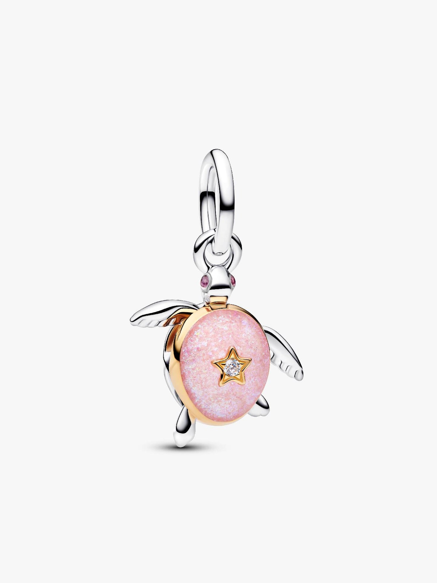 Pink Sea Turtle dangle charm Sterling Silver S925 Hallmarked Bracelet Charm | Gift for Her