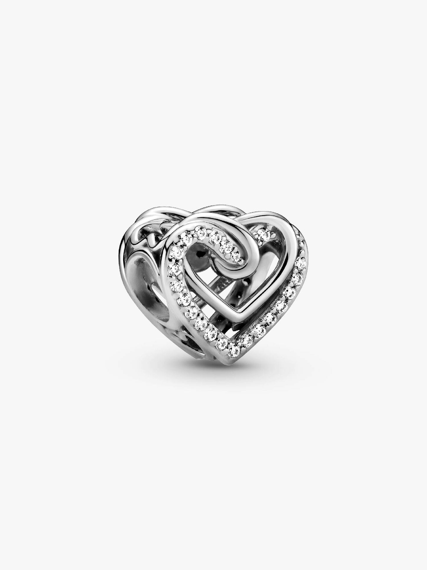 Sparkling Entwined Hearts Charm Sterling Silver S925 — Gift for Her | Pandora Compatible Bracelet Charm