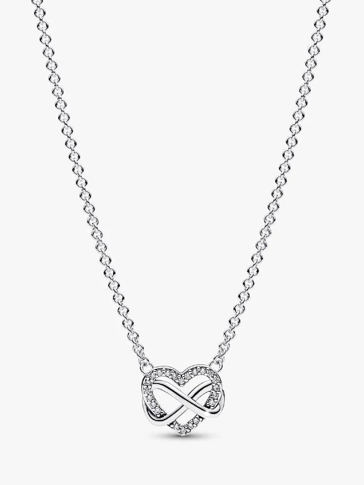 Sparkling Infinity Heart Collier necklace Sterling Silver S925 Hallmarked | Gift for Her