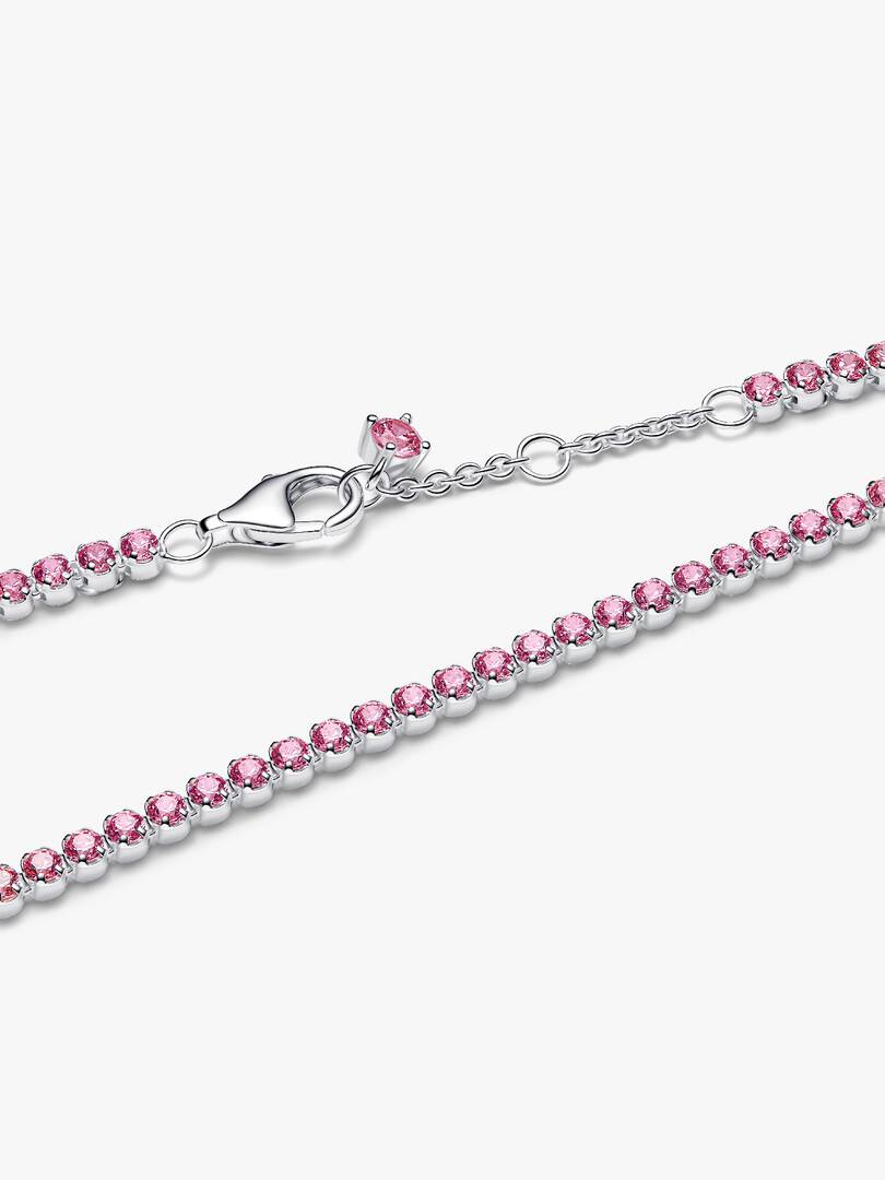 Sparkling Pink Tennis Bracelet Sterling Silver S925 Hallmarked Bracelet