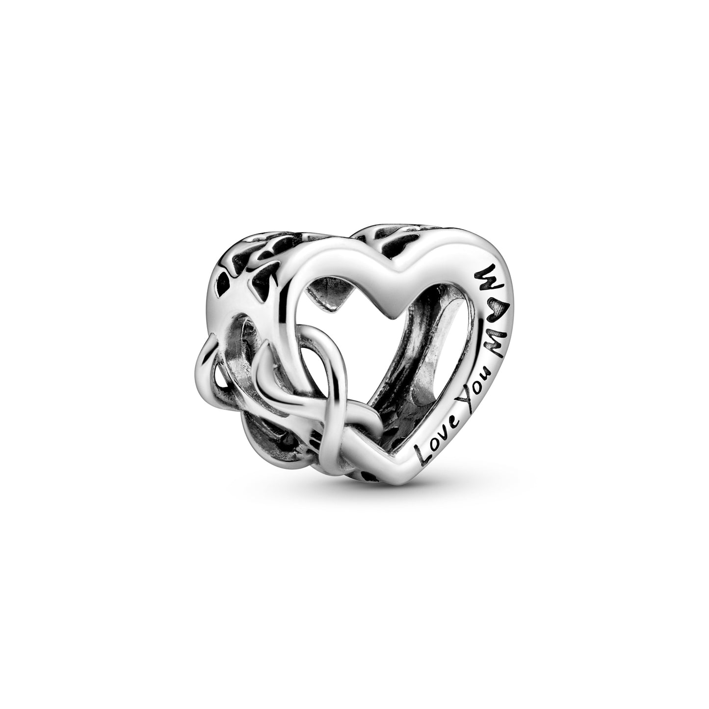 Mum Infinity Heart Charm Hallmarked S925 Sterling Silver