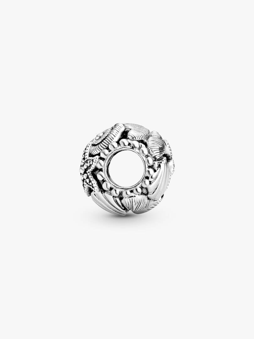 Openwork Starfish, Shells & Hearts Charm Sterling Silver S925 Hallmarked Bracelet Charm | Gift for Her