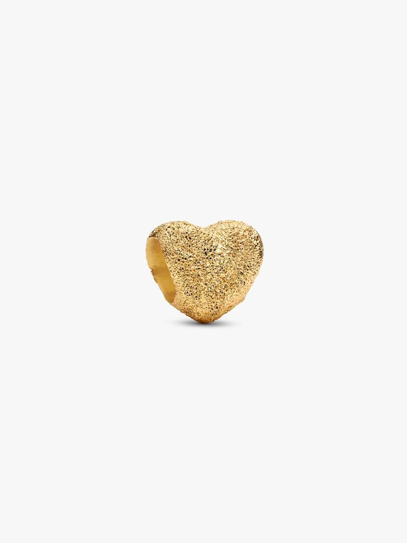 Textured Heart Mini Charm S925 Sterling Silver