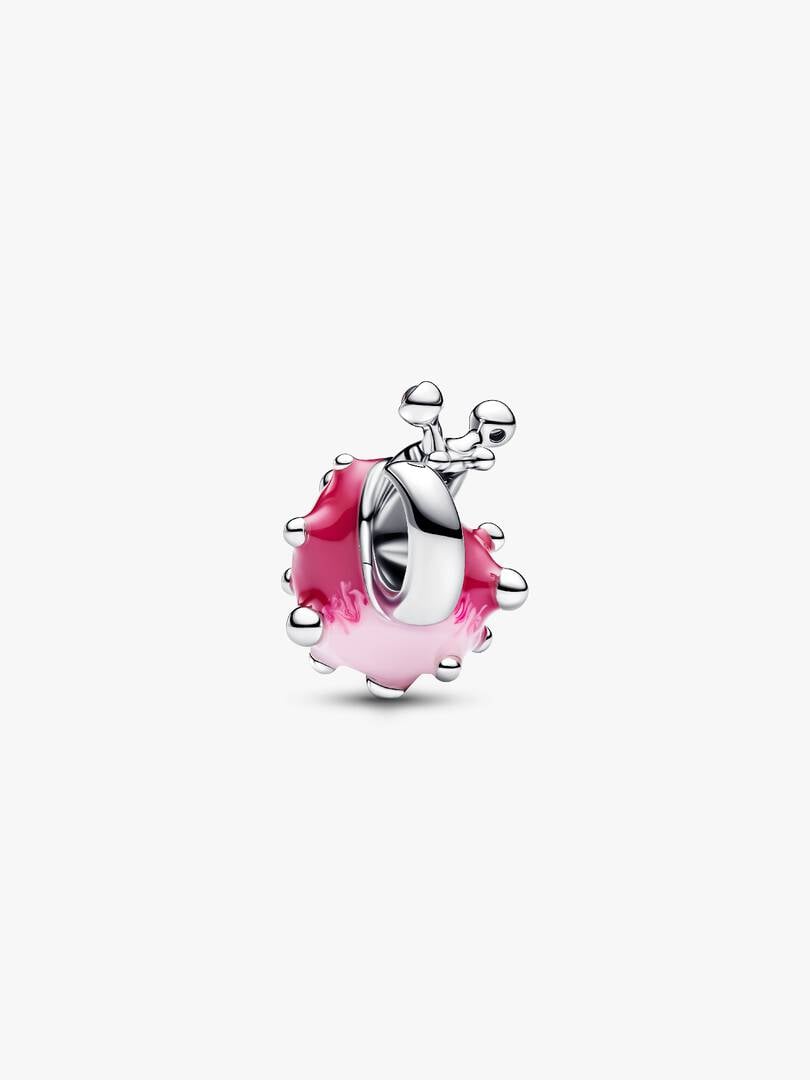Pink Snail Charm Sterling Silver S925 Hallmarked Bracelet Charm | Gift for Her