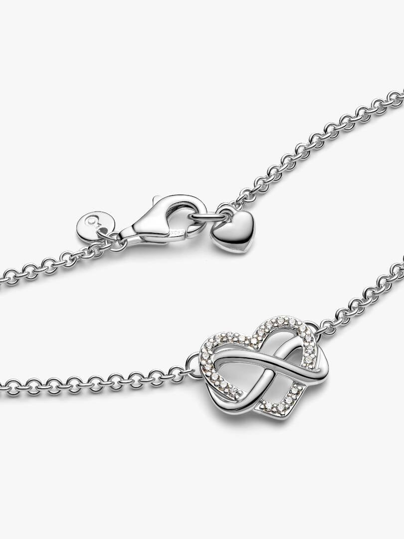 Sparkling Infinity Heart Collier necklace S925 Sterling Silver