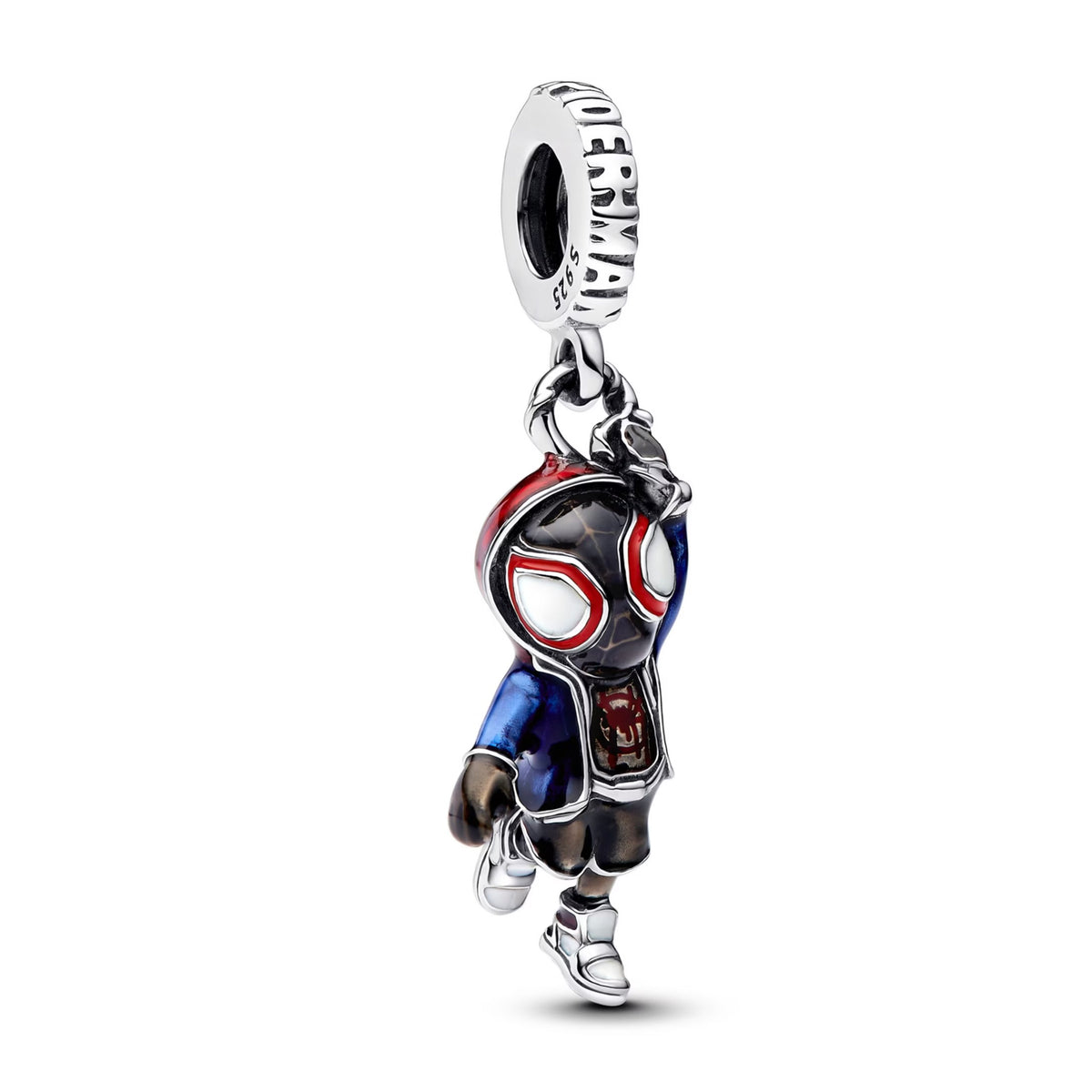 Marvel Spider-Man Miles Morales Dangle Charm S925 Sterling Silver