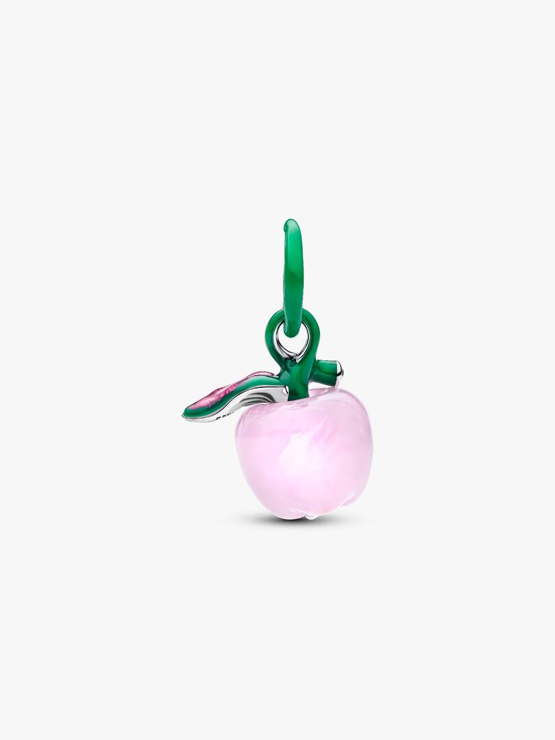 Murano Pink Apple Charm  Sterling Silver S925 Hallmarked Bracelet Charm | Gift for Her