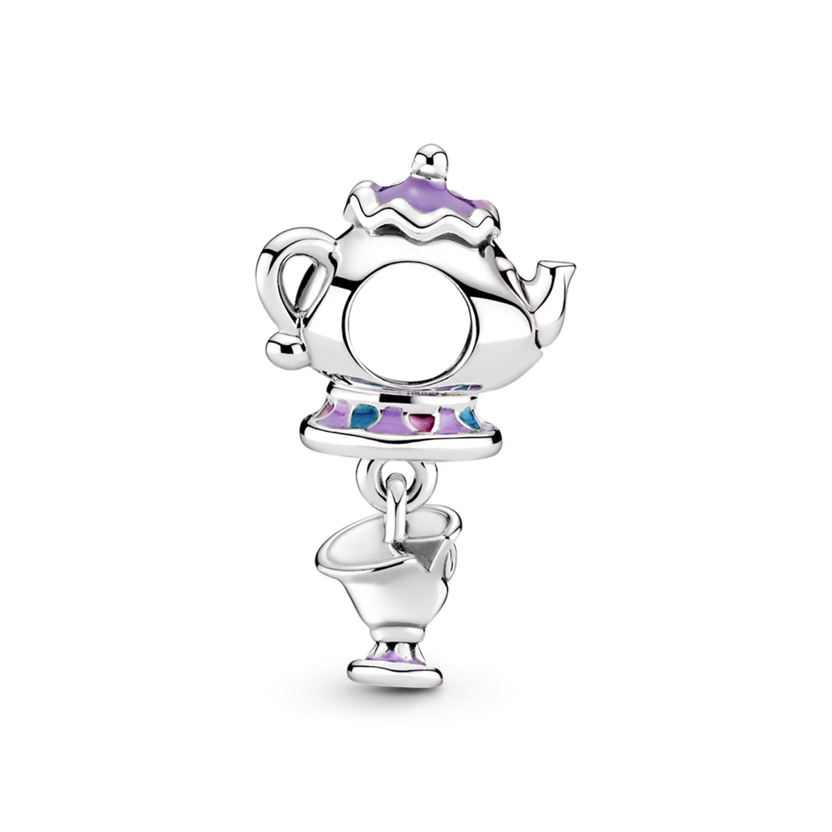 Disney Beauty and the Beast Mrs Potts and Chip Dangle Charm S925 Sterling Silver