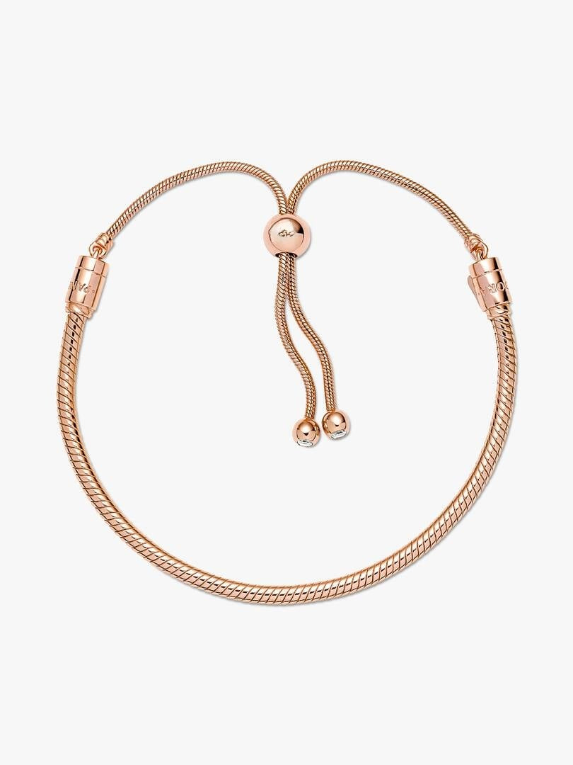 Rose Gold Moments Snake Chain Slider Bracelet Sterling Silver S925 Hallmarked Bracelet | Gift for Her