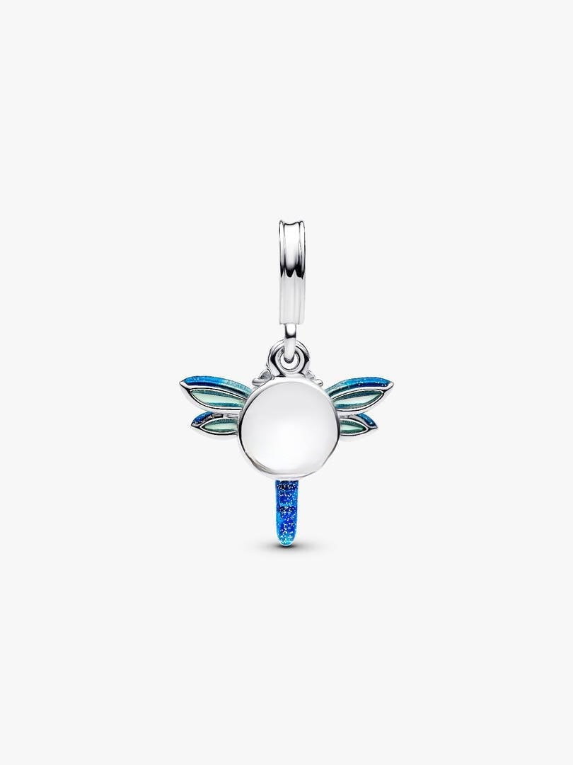 Dragonfly Double Dangle Charm Hallmarked S925 Sterling Silver