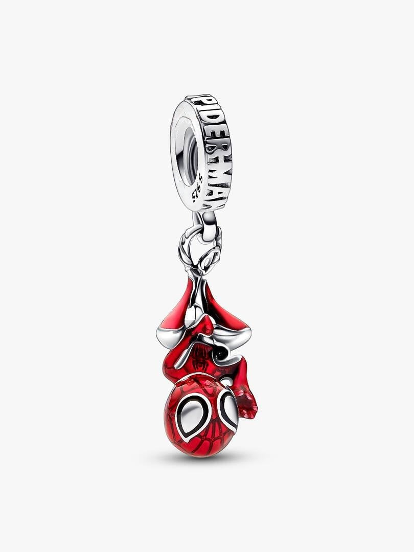 Marvel Hanging Spider Man Dangle Charm S925 Sterling Silver