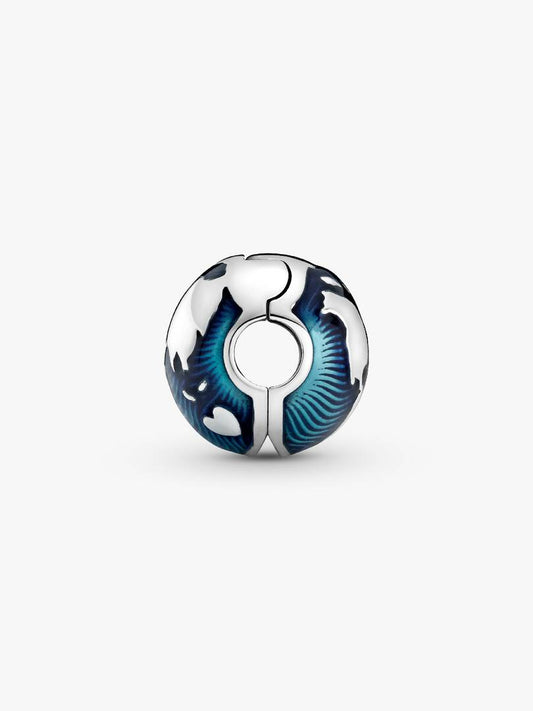 Globe Clip Charm Hallmarked S925 Hallmarked Sterling Silver Charm