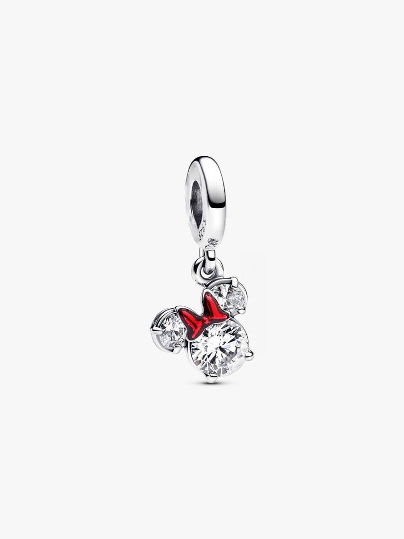 Disney Minnie Mouse Silhouette Dangle Charm S925 Sterling Silver