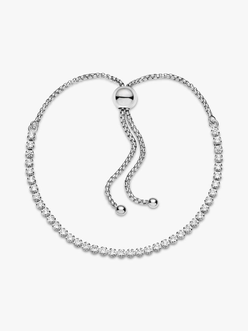Sparkling Slider Tennis Bracelet Sterling Silver S925 Hallmarked Bracelet | Gift for Her