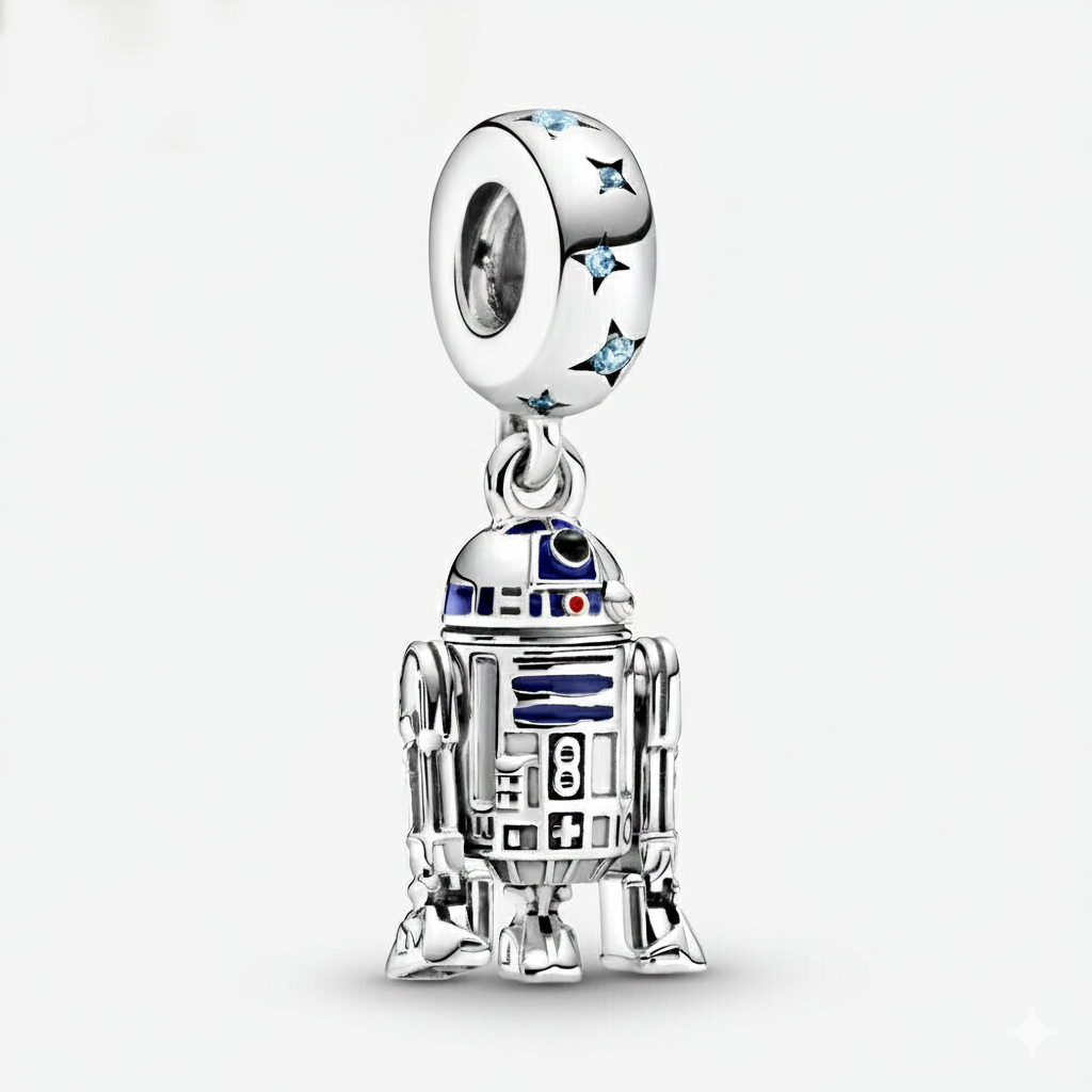 Star Wars R2-D2 Dangle Charm S925 Sterling Silver