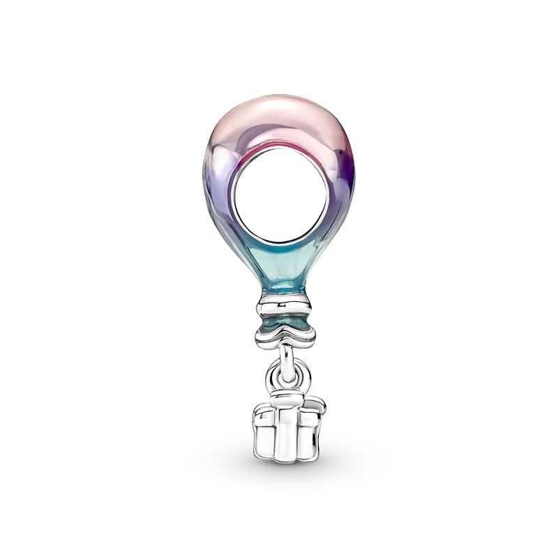 Birthday Hot Air Balloon Charm Hallmarked S925 Sterling Silver | Celebration Jewellery Gift for Her | S925 Hallmarked Bracelet Charm