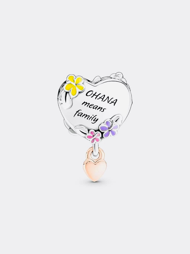 Disney Ohana Lilo and Stitch Charm S925 Sterling Silver
