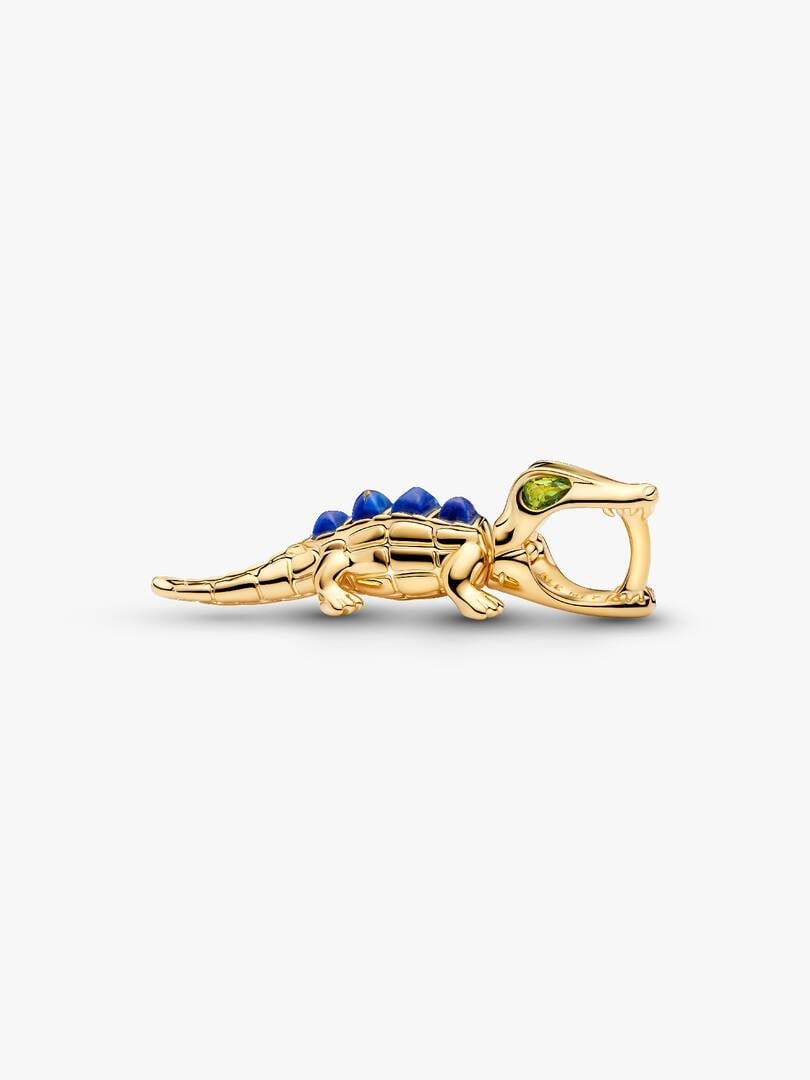Gold Alligator Charm Sterling Silver S925 Hallmarked Bracelet Charm | Gift for Her