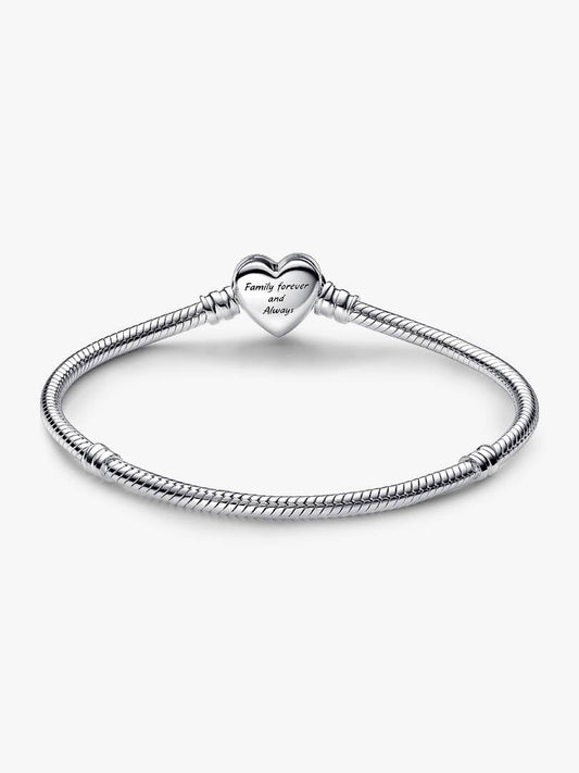 Sparkling Infinity Heart Snake Chain Bracelet Sterling Silver S925 Hallmarked Bracelet | Gift for Her