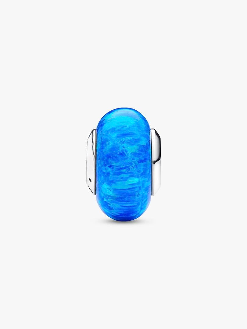 Opalescent Ocean Deep Blue Sterling Silver Charm | Gift for Her | S925 Hallmarked Bracelet Charm