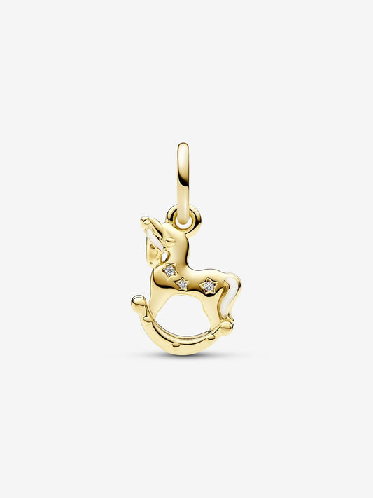 Rocking Unicorn Dangle Charm Hallmarked S925 Sterling Silver