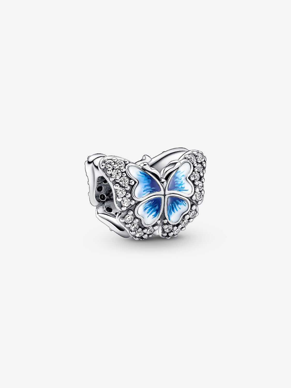 Blue Butterfly Sparkling Charm Hallmarked S925 Sterling Silver
