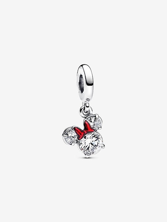 Disney Minnie Mouse Silhouette Sterling Silver dangle Charm — Gift for Her | Pandora Compatible Charm Bracelet