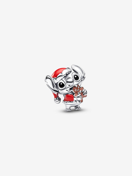 Disney Stitch Holiday Charm Sterling Silver Charm | Gift for Her | S925 Hallmarked Bracelet Charm
