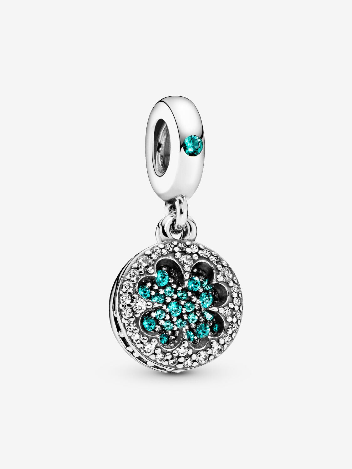 Lucky Four Leaf Clover Hallmarked S925 Sterling Silver Dangle Charm — Good Luck Jewellery Gift for Him or Her | Charm Bracelet Compatible