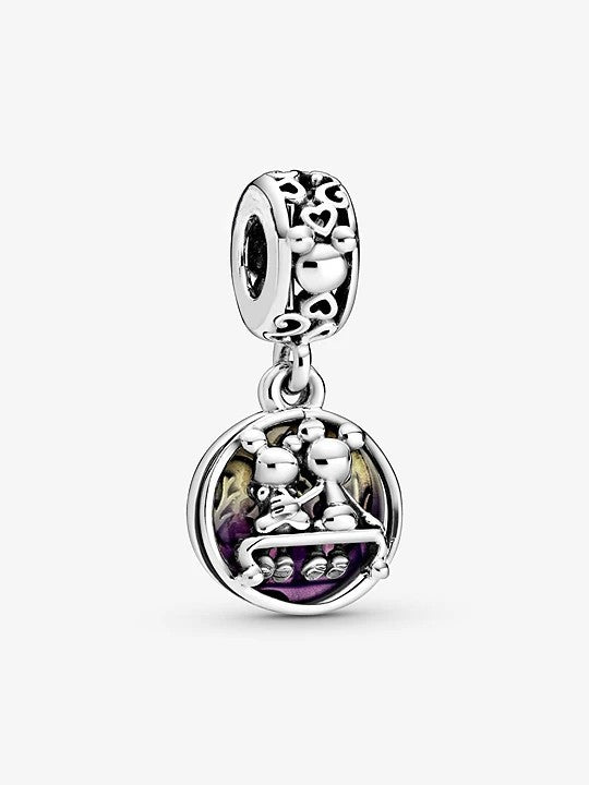 Disney Mickey Minnie Mouse Happily ever after Sterling Silver dangle Charm — Gift for Her | Pandora Compatible Charm Bracelet