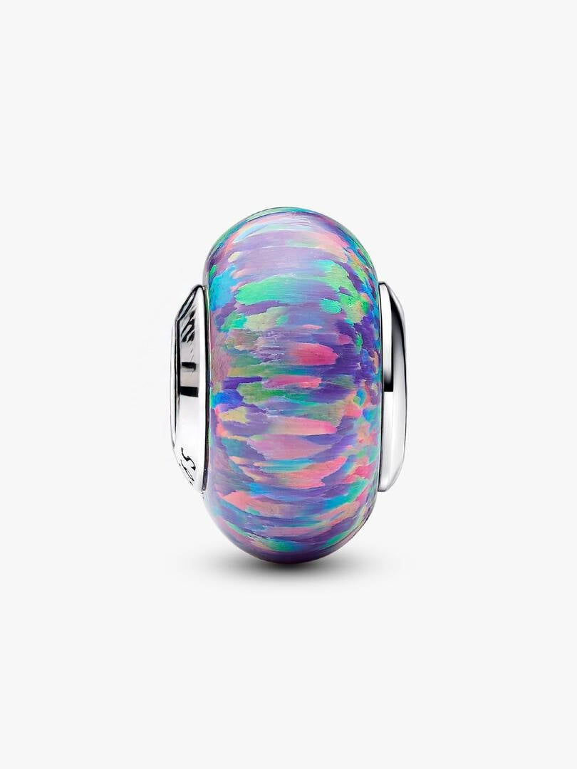 Opalescent Purple Sterling Silver Charm | Gift for Her | S925 Hallmarked Bracelet Charm