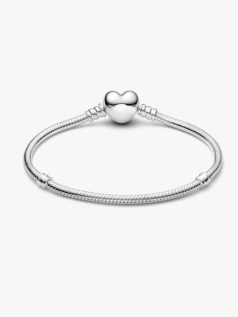 Heart Clasp Snake Chain Bracelet Sterling Silver S925 Hallmarked Bracelet | Gift for Her